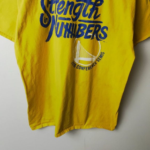 2016 Conference Semis Golden State Warriors T Shirt Yellow XL Extra Large Solid - Picture 6 of 13